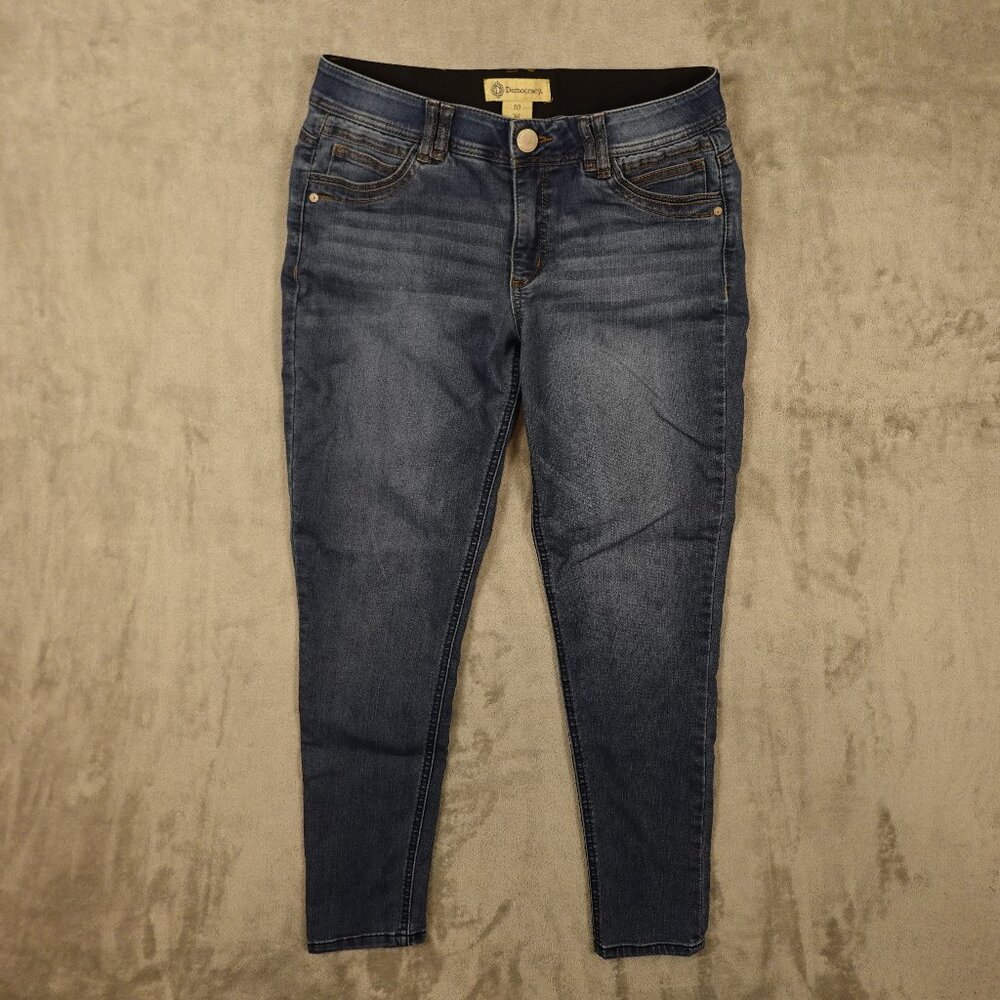Democracy Jeans Ab Technology Mid Rise Skinny Women's 10 Blue Wash Stretch